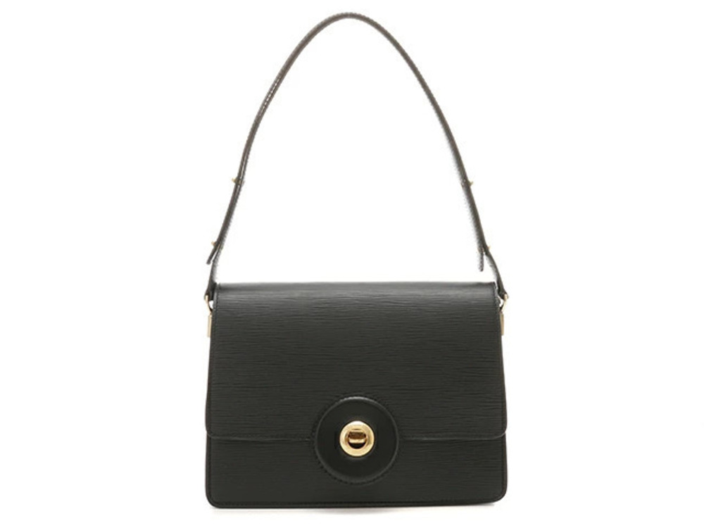 LOUIS VUITTON Shoulder Bag Run Epi Noir Black